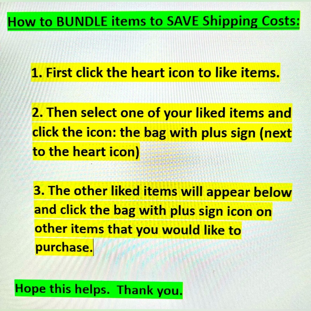 Guide how to bundle items to save shipping costs.